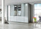 WIEMANN Loft Kleiderschrank, Schlafzimmerschrank, Gleittürenschrank, Drehtürenschrank, mit Schubladen, Glas weiß, Havanna, B/H/T 300 x 236 x 58 cm