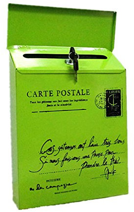 TentHome Briefkasten Postkasten Antik-Look Briefkastenanlage Mailbox Wandbriefkasten Zeitungsfach Farbiger Letterbox Zeitungskasten mit Klappe Grün 2