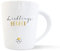 mintkind® Kaffeebecher Lieblingsbecher | Porzellan Kaffee Becher Tasse Weiß | Geschenk | Geburtstag, Weihnachten, zum Abschied & als Dankeschön | Geschenkidee Teetasse Porzellantasse