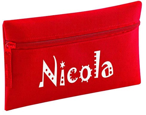 That's My Pencil - Zip Pencil Case Printed with Name - Personalised in UK (Red)