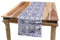 ABAKUHAUS Azulejo Tischläufer, Portugiesisch Bodenfliese, Esszimmer Küche Rechteckiger Dekorativer Tischläufer, 40 x 180 cm, Violettblau Blau grau Grau weiß