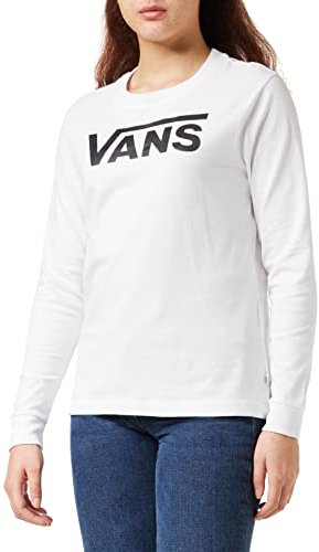 Vans Women's Flying V Classic LS BF Long Sleeve Top, White (White White), M