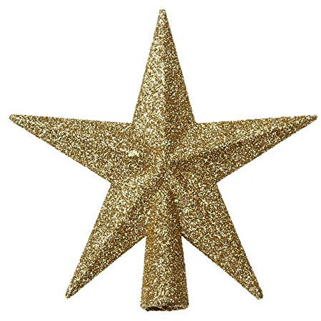 Aeromdale Christbaumkugel Stern Christbaumkugel Stern für Tisch Christbaumkugel Weihnachten Navidad Dekoration 20cm - Golden - 5St