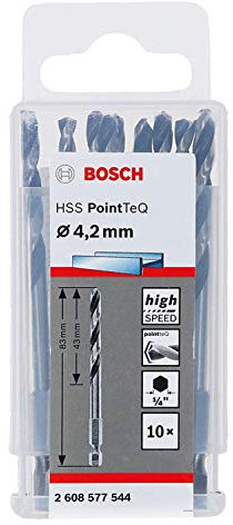 Bosch Accessories 2608577544 PointTeQ - Set di punte per trapano a coda (Confezione da 10)