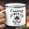 Taza esmaltada personalizada con diseño de Camping Squad 10 0z