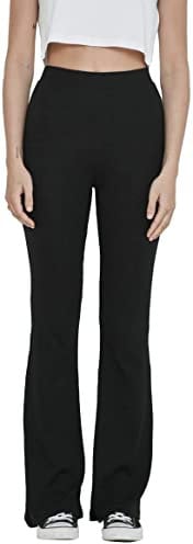 NOISY MAY Damen Flare Hose mit elastischem Bund und ausgestelltem Bein, Farben:Schwarz, Größe:M