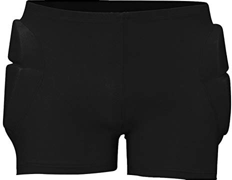 Jiakalamo Hüftschützende, gepolsterte Shorts für Kinder, 3D-schützende, gepolsterte Shorts, Crash-Po-Pads für Snowboard, Skate, Aufprallpolster, Hüftschutz (Schwarz, Größe: M)