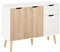 HOMCOM Sideboard mit Schrank und Schubladen Kommode Nachttisch Beistellschrank im skandinavischen Design viel Stauraum MDF Spanplatte Weiß+Natur 90 x 30 x 72 cm