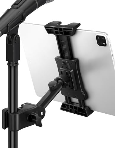 LZSIG Support de tablette pour micro, support réglable pour iPad, iPhone, compatible avec Kindle, Android, toutes les tablettes et smartphones de 4,7 à 13,5 (L)