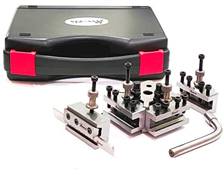 T37 - Set di attrezzi a cambio rapido, con 4 supporti per Myford, Warco e tornio 90-115 mm, altezza centrale