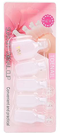 Brrnoo 5 Stück Gel-Nagellack-Entferner-Clips, Nail Art Soak Off Clip UV-Gel-Nagellack-Entfernungs-Wrap-Werkzeug, Transparent, Unscented