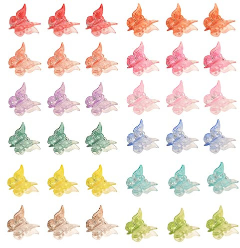 50 Stück Schmetterling Haarspangen,Mini Haarspangen,Klaue Haarspange,Schmetterling Haarspange Krallen,Haarclips für Damen Mädchen Kinder Haarschmuck(Gradient)