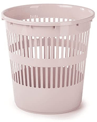 CABLEPELADO - Papelera rejilla plastico 12 Litros - paper bin - cubo reciclar - cesto basura - contenedor - organización - limpieza- oficina (Rosa pastel)
