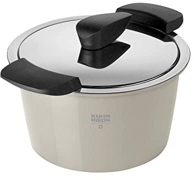 KUHN RIKON HOTPAN Casserole avec couvercle et bol isotherme pour garder les aliments au chaud, sable, 1,0 l, diamètre 14 cm, cuisson à la vapeur, maintien au chaud, couvercle avec couvercle, convient
