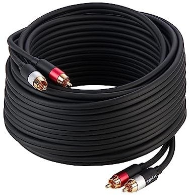 Amazon Basics Cable de audio de 2 RCA macho a 2 machos, 10 m, Negro