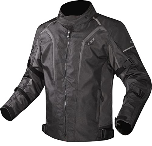 LS2 Chaqueta de motociclista Sepang para hombre, impermeable, transpirable, con protección textil, gris, M