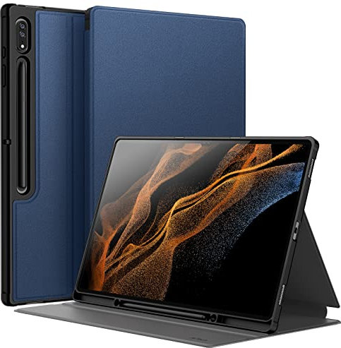JETech Case for Samsung Galaxy Tab S8 Ultra 14.6-Inch 2022 with S Pen Holder, Slim Folio Stand Protective Tablet Cover, Multi-Angle Viewing (Navy)