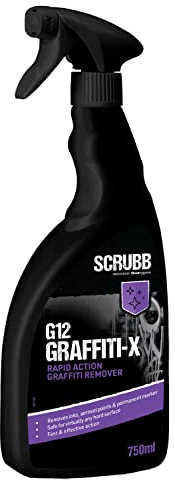 SCRUBB G12 Graffiti-X Graffiti Remover, Aeorosol Paints, Inks & Permanent Marker Remover, 750ml