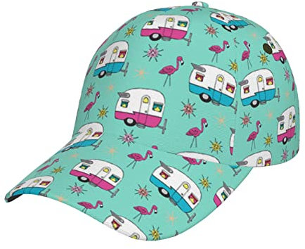 FJAUOQ Athletic Baseball Cap Duct Tape Happy Camper Snapback Baseball Hat Schwarz, Siehe Abbildung, One size