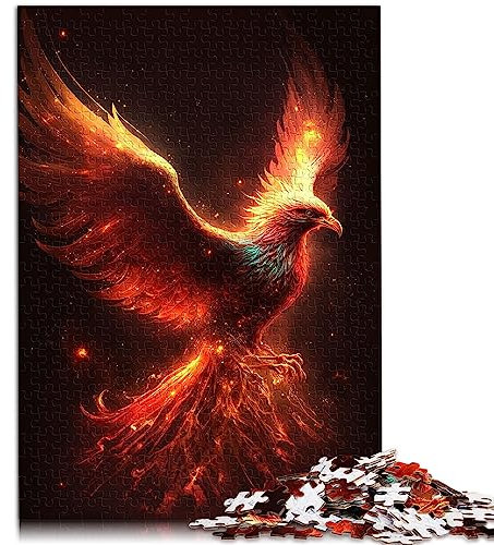 Puzzle für Erwachsene, Feuriges Phoenix Holzpuzzle, 1000 Teile, lustige Aktivitäten zu Hause, Geburtstagsgeschenk, Reisegeschenke, 29,5 x 19,7 Zoll/75 x 50 cm.