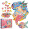 Kinderpuzzle, 128 Teile Tier Puzzle Pädagogisches Spielzeug Holzpuzzle Jigsaw Kinder Lernspielzeug Geschenk für Jungen Mädchen ab 3 5-12 Jahren (Meerjungfrau)
