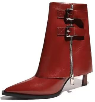 SUCHETA Stivali a punta con tacco alto Donna Autunno e Inverno Tacco Fine Temperamento Moda Stivali Pantaloni Tubo Stivali Personalità Pelle Morbida Stivali Singoli