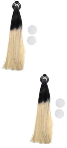 CALLARON 2st Helmgeflecht Quastenbesatz Selbstklebende Irokesen-perücke Helme Lenkergriffe Quaste Fahrrad Lautsprecher Skinhead-kostüm-perücke Helmhaarschwänze Weben Aufkleber Abs