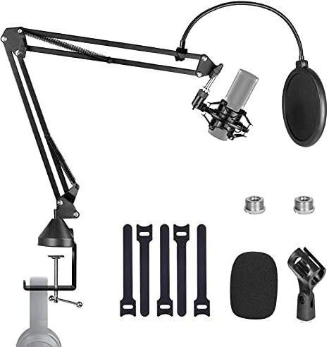 OUKMIC Mic Boom Arm Stand for Microphone Desk Stand, Adjustable Scissor Suspension Boomarm for Blue Yeti Snowball Nano Ice, Fifine, HyperX Quadcast, Shure sm7b, Samson, Rode, Razer Seiren X