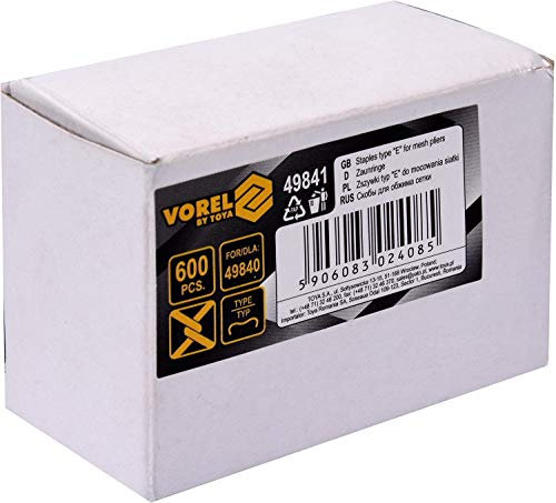 6000 Stück Vorel Draht Klammern Typ E für Draht, Zäune, Maschendraht für Vorel 49840 Hühnergeflecht, Käfigdraht, Zaunklammern Drahtklammern Drahtgitterklammern Zaun Klammern