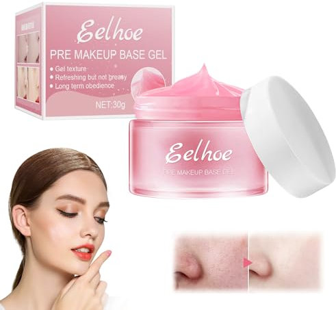 Pore Primer Gel Cream,Foundation Pore Shrink Cream,Invisible Pores Face Primer,Primer de Poros,Base Face Primer Under Foundation, Face Makeup Primer Cream,Hidratante y Control de Aceite,30g