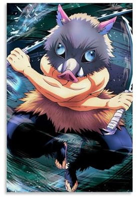 LETOOUY Anime Demon Slayer Hashibira Inosuke Poster Dekorative Malerei Leinwand Wandkunst Wohnzimmer Poster Schlafzimmer Malerei,Wandkunst Bilddruck Moderne Familienzimmer Dekor 12x18inch(30x45cm)