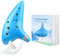 Ohuhu Zelda Ocarina, 12-Loch-Okarina von the Legend of Zelda, Zelda Alto C Triforce Link-Cosplay Geschenk für Zelda-Fans mit Ausstellungsstand Schutztasche Notenschrift, Ceramic Replica Hellblau