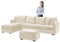 SYLC Samt Couch überzug L Form Sofabezug Ecksofa, Sofa Cover L Shape Stretch Mit Sitzkissen Rückenlehne, Universal Sofaüberwurf Waschbar (Beige,Sofabezug 185-230cm)