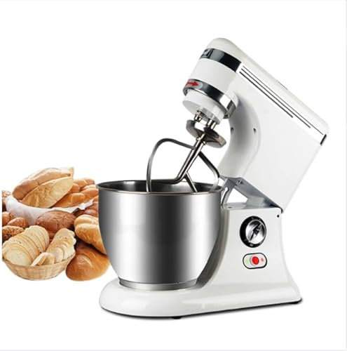 Batteur sur socle avec bol en acier inoxydable de 7 L, batteur à pâte électrique 320 W à 8 vitesses, batteur de cuisine élégant avec crochet à nouilles, turbine et cage à œufs, pour la pâtisserie