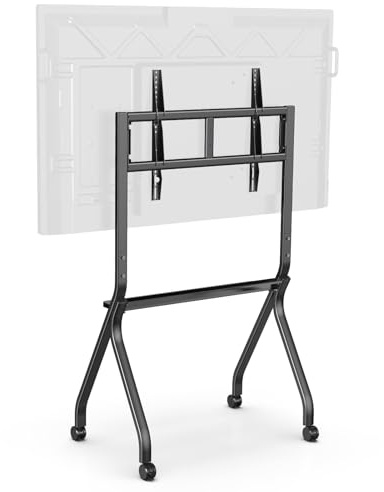 JASZDOT Höhenverstellbarer Smartboard-Ständer für 55–65 Zoll, Rollständer für interaktives Whiteboard mit 4 feststellbaren Rollen