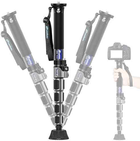 Kohlefaser-Kamera-Einbeinstativ, leichtes Reise-Einbeinstativ mit Schnellverschluss-System für DSLR, DV, Video-Camcorder, Handyhalterung, Gewicht 0,6 kg, maximale Belastung 30 kg