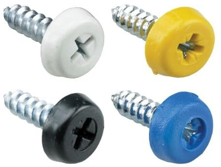 Zinc Plated No. Plate Fixings Yellow Plastic Headed Screws 3/4 Pack Qty 100