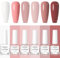 MIZHSE Nagellack Set auf Wasserbasis, 6 Farben Nail Polish Ohne UV, Nagellack Nudetöne, Nagel lack Pastell, Wasserbasierte schnell trocknende Nagelack für DIY Nagelkunst 7ml 6er Pcak