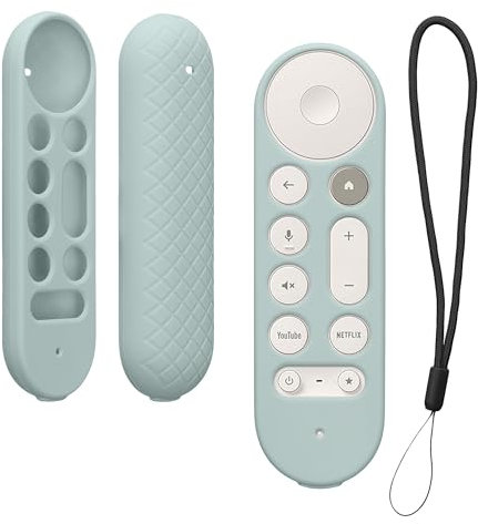 kwmobile Carcasa de Silicona Compatible con Google TV Streamer 4K Funda Mando a Distancia - Funda de Silicona Control Remoto - Verde grisáceo