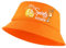 CaiJianYuLin Orange Fischerhut Anglerhut Sonnenhut Retro Orange Party Hut mit Trink-Spruch Aufdruck Lustig Damenmütz für Sommer Party Fasching Karneval Cosplay Kostüme Accessoires