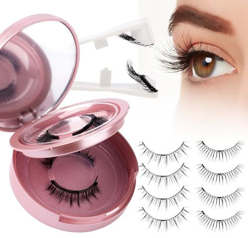 Pestañas Postizas Magneticas, 2 Pares Pestañas Magneticas Con Aplicador Reutilizables De Aspecto Natural, Sin Necesidad De Pegamento, Fáciles De Poner Y Quitar (Magnetic-Lashes X079-2p)
