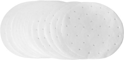 FortuneGlobe 200 fogli di carta perforata da 20 cm in bambù per cottura a vapore e vapore, 8 pollici di carta pergamena antiaderente come dim sum, carta friggitrice ad aria