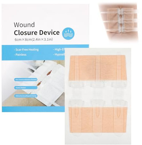 1 bande de suture pour plaie - Pansement d'urgence - Pour premiers soins des plaies - Pour l'extérieur - Couleur chair