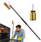 Cepillo de pizza con mango ajustable en longitud – mango extensible, cepillo inclinado, estructura de metal duradero, agarre cómodo | Cepillo para horno de pizza, horno de leña, parrilla, fácil