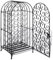 Portabottiglie in ferro battuto per 35 bottiglie, stile romantico, stile metallico, portabottiglie da pavimento con porta con serratura laterale, ideale per gli amanti del vino, elegante armadietto
