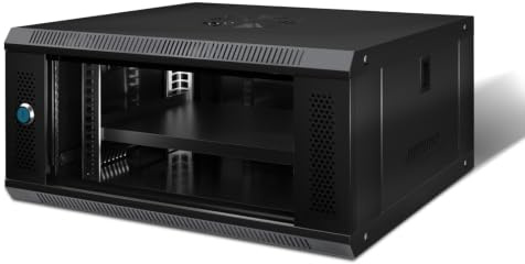 6U Wall Mount Server Cabinet Enclosure Lockable IT Network Rack Glass Door Black For Office And Server room Cabinet With A Lock