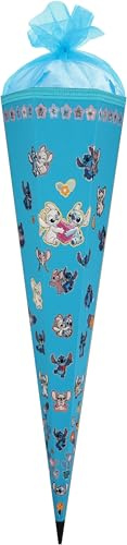 Pridera Lilo & Stitch Schnell-Basteltüte mit Glitzer- und 3D Stickern - Schultüte 85cm, 6-eckig