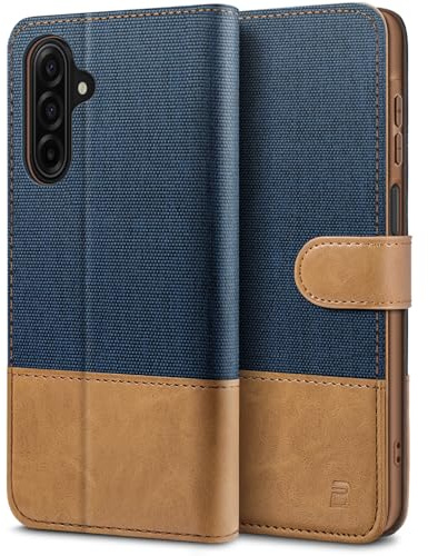 BEZ Handyhülle für Samsung Galaxy A17 5G Hülle, Tasche Kompatibel für Samsung A17 4G / 5G, Schutzhüllen aus Klappetui mit Kreditkartenhaltern, Ständer, Magnetverschluss, Blaue Marine