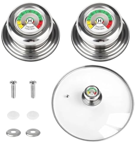 YAZWUR 2 piezas asas para tapas de ollas con termómetro antiquemaduras repuesto universal compatible con ollas y sartenes AMC