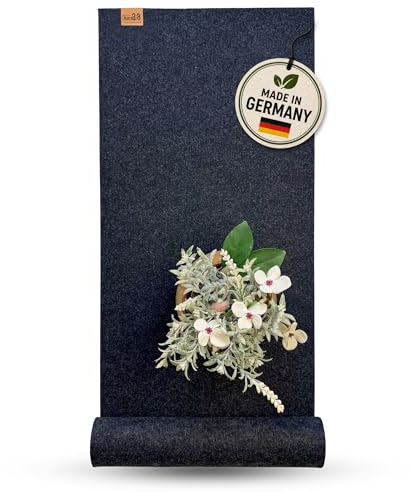 kontor28® - Premium Tischläufer Filz 100% Made IN Germany aus Upcycling-PET Filz | Waschbarer Tischläufer in 100x40 cm Kratz- und hitzebeständig | Filzläufer BISKOP Anthrazit für Indoor & Outdoor